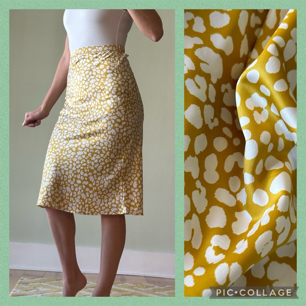 By Together Gold Leopard Print Midi Skirt